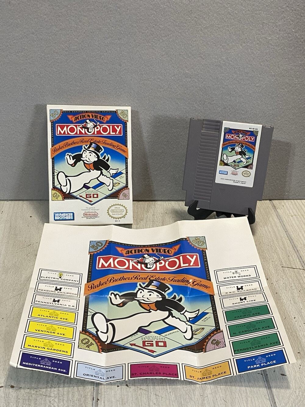 Monopoly Nintendo NES Game With Box and Map